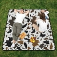 thumbnail image 5 of GZHJMY Cow Print Large Picnic & Outdoor Beach Blanket, Waterproof Foldable Sandproof 3-Layer Picnic Mat for Camping,Hiking,Travel,Park,Concerts,78"X 78", 5 of 6