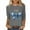 #004-Gray, variant on Craaazy Hanukkah Shirts for Women Athletic Casual Menorah Printed Round Neck 3/4 Sleeve T-shirts Gifts