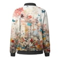 thumbnail image 4 of Veste Décontractée Légère à Imprimé Floral pour Femmes, Col Montant, pour Sports Quotidiens, 4 of 5