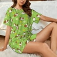thumbnail image 4 of Pofeuu Guinea Pigs Print Women's Pajama Set Short/Shorts Soft Button PJs Elastic Drawstring Waist Sleepwear-X-Large, 4 of 6