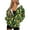 Avocados and Leaves Green, variant on Women's Full Zip Up Hoodie Fashion Oversized Sweatshirts Black Cat Shamrock Gold Coin and Irish flag Print Long Sleeve Casual Wear for St. Patrick's Day Outfits Jacket with Pockets, M