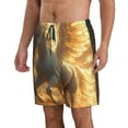 thumbnail image 2 of Cauagu Golden Winged White Horse Print Men's Swim Trunks,Hawaiian Bathing Suit Swimsuits Beach Shorts with Pockets for Men Quick Dry Swimming Board Shorts-X-Large, 2 of 6