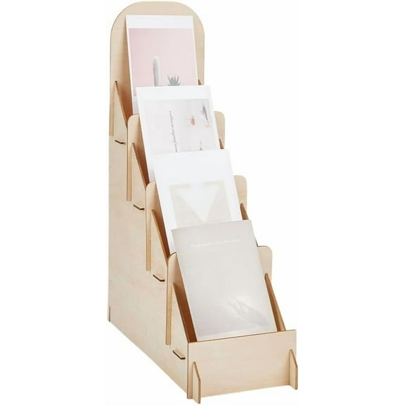 Wood Display Risers for Greeting Card Display PapayaWhip 30.1x12x39cm