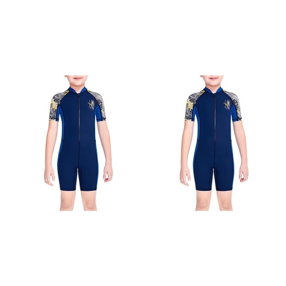 Greeniant Bañador de buceo para niños, traje de baño corto con cremallera frontal, pantalones de manga corta, traje de baño con protección , Type11 NO11