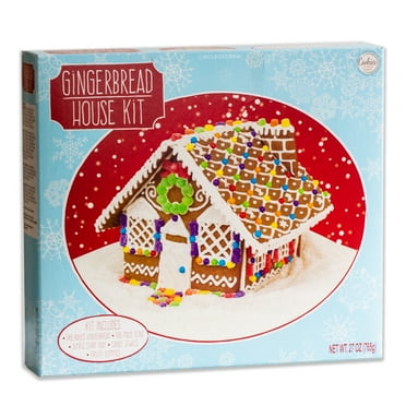 Gingerbread Christmas House Kit - Pre-Baked Gingerbread, Icing, Gummies, Starter Tray etc. - Everything Included - 765g, 27oz - 1 PACK