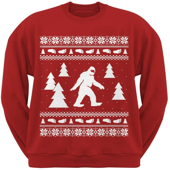 Old Glory Mens Sasquatch Ugly Christmas Sweater Long Sleeve Sweatshirt