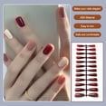 thumbnail image 2 of Qarigey Uñas postizas largas cortas de mano Multicolor uñas postizas manicura a la moda a juego pequeñas puntas de manos de cubierta Juegos de manicura Café, 2 of 5
