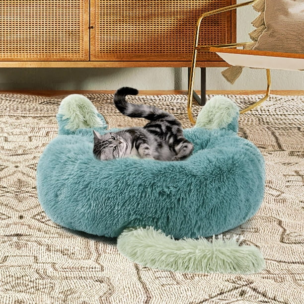 Small Medium Dogs Cat Calming Bed Sleep Hut Green 80cm