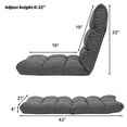 thumbnail image 2 of Costway Adjustable 14-Position Floor Chair Folding Lazy Gaming Sofa Lounge Chair Gray, 2 of 10