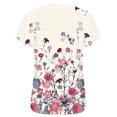 thumbnail image 5 of SMihono Hauts pour Femmes Été Décontracté Mode Hauts Décontractés Col Montant Imprimé Pétale Manches Courtes - T-Shirts Grande Taille, 5 of 5