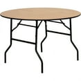 thumbnail image 2 of Flash Furniture Furman 4-Foot Round Wood Folding Banquet Table with Clear Coated Finished Top, 2 of 11