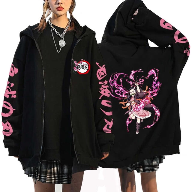 Sudadera de manga larga con cremallera de Kimetsu No Yaiba, Demon Slayer, Kokushibo, Kamado, Nezuko, Kyoujurou