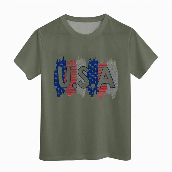 Ccpelsie Toddler Boys and Girls Top USA Flag Shirts Kids 4th of July T-Shirt Patriotic Tee Tops for Summer(AG,12-13 Years)