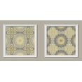 thumbnail image 1 of 2 Lovely Yellow and Grey Intricate Lace Doily Pattern Print, Two 12 by 12-Inch White Framed Prints, 1 of 1