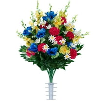 Sympathy Silks Artificial Cemetery Flowers Blue Anemone Garden Mix