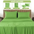 thumbnail image 3 of Lux Decor Collection Rayon from Bamboo Blend Sheets Set King - 4 Piece Cooling Bed Sheets Set, Sage, 3 of 9