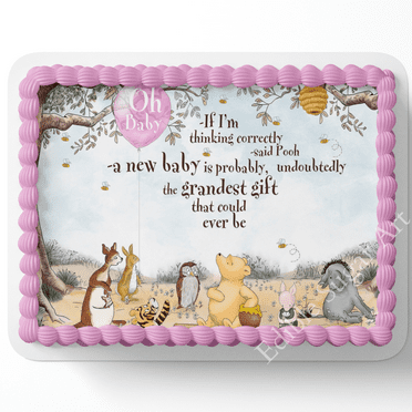 Pooh Bear Baby ShowerCake Topper Edible Image