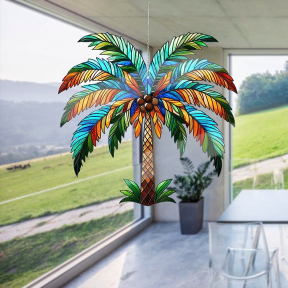 Palm Tree Acrylic Suncatcher Home Decor Window Hanging Summer