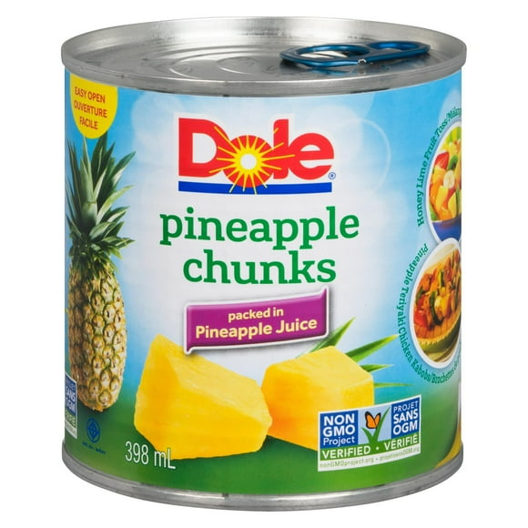 Gros morceaux d'ananas dans du jus d'ananas de Dole