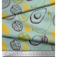 thumbnail image 2 of Soimoi Blue Cotton Duck Fabric Mix Fruits Print Fabric by the Yard 42 Inch Wide, 2 of 3