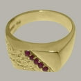thumbnail image 5 of LBG British Made 18k Yellow Gold Natural Ruby Mens band Ring - 33 size options - Size 10.75, 5 of 6