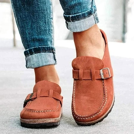 

Women Suede Clogs Mules Garden Loafer Shoes Memory Foam Slipper Casual Sneakers Comfortable Slip on Sandals Anti-Slip Backless Home Office Walking Shoes