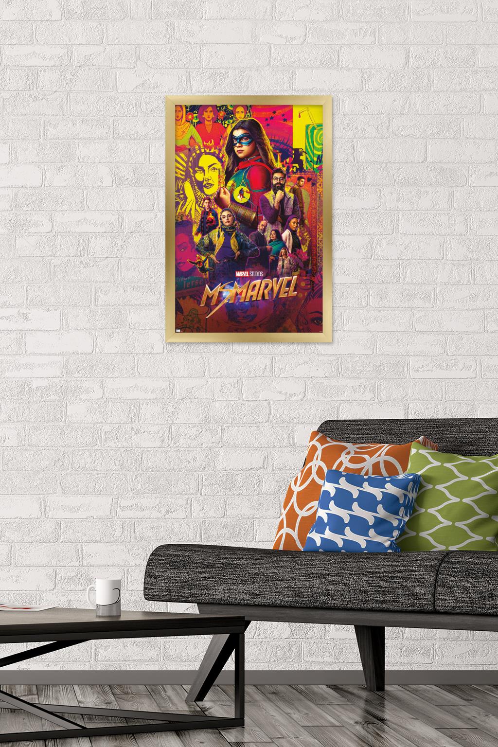 Marvel Ms. Marvel - One Sheet Wall Poster, 14.725" x 22.375" Framed