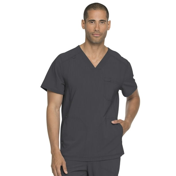 Dickies Dickies Advance Men Scrubs Top, VNeck, DK750, M, Pewter