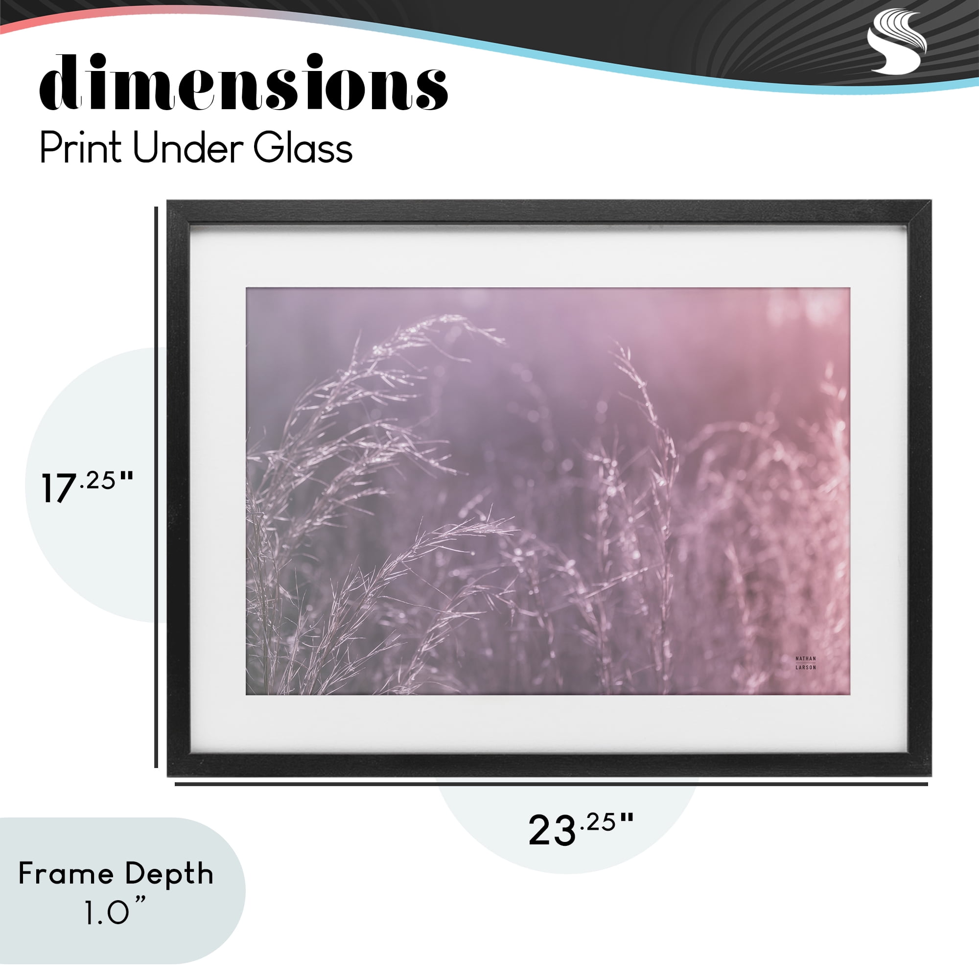 Stupell Industries Pink Meadow at Dawn Black Framed Print Under Glass, design by Nathan Larson