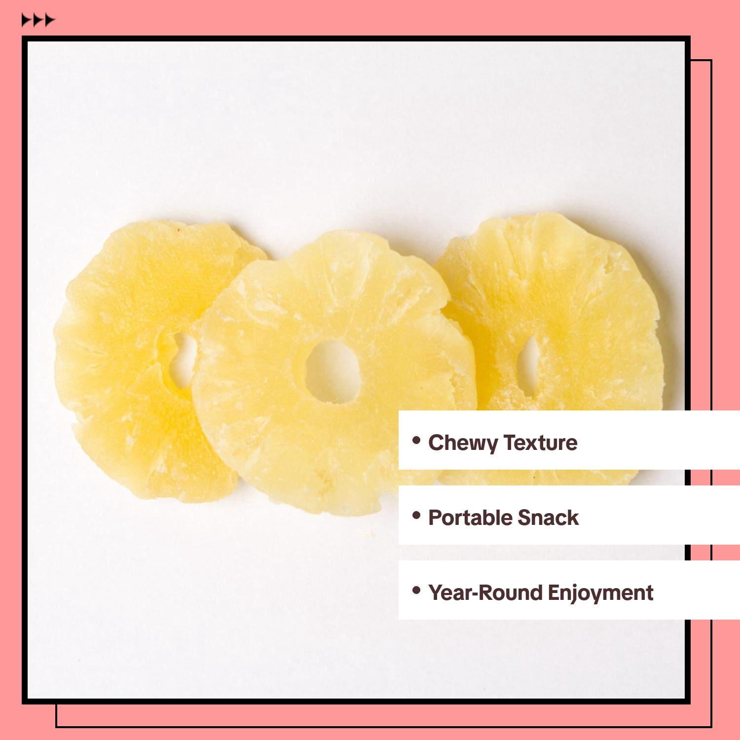 Snack Delight Sweet Dried Pineapple Rings, Candied Tropical Fruit Snack, Perfect for Snacking and Baking, 5 Pound