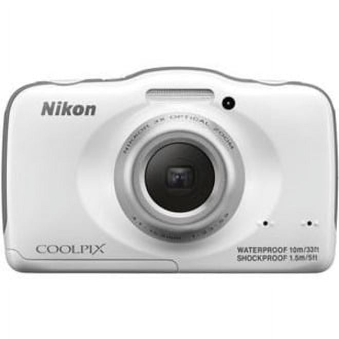 Nikon Coolpix S32 13.2 Megapixel Compact Camera, White - Walmart.com