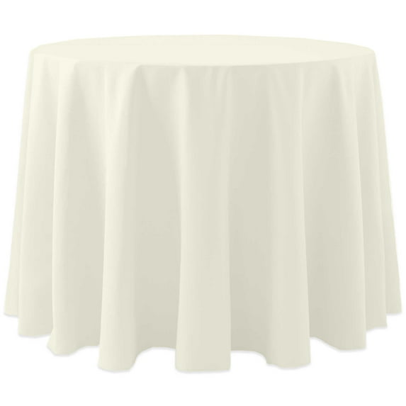 Ultimate Textile (3 Pack) Cotton-feel 96-Inch Round Tablecloth - for Wedding and Banquet, Hotel or Home Fine Dining use, Ivory Cream