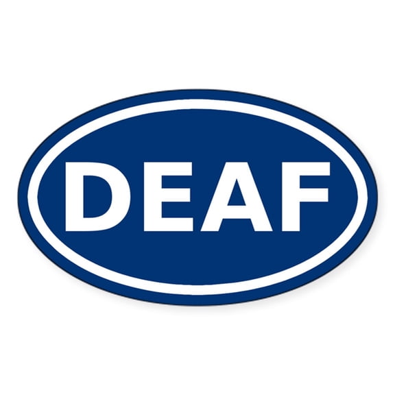 CafePress - DEAF Oval Sticker - Sticker (Oval)