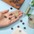 thumbnail image 3 of 40 botones planos redondos de 2 agujeros, con cabeza de botón, decorativos, de aleación esmaltada, para trajes, blusas, abrigos, uniformes, chaquetas, costura y manualidades, color negro., 3 of 9