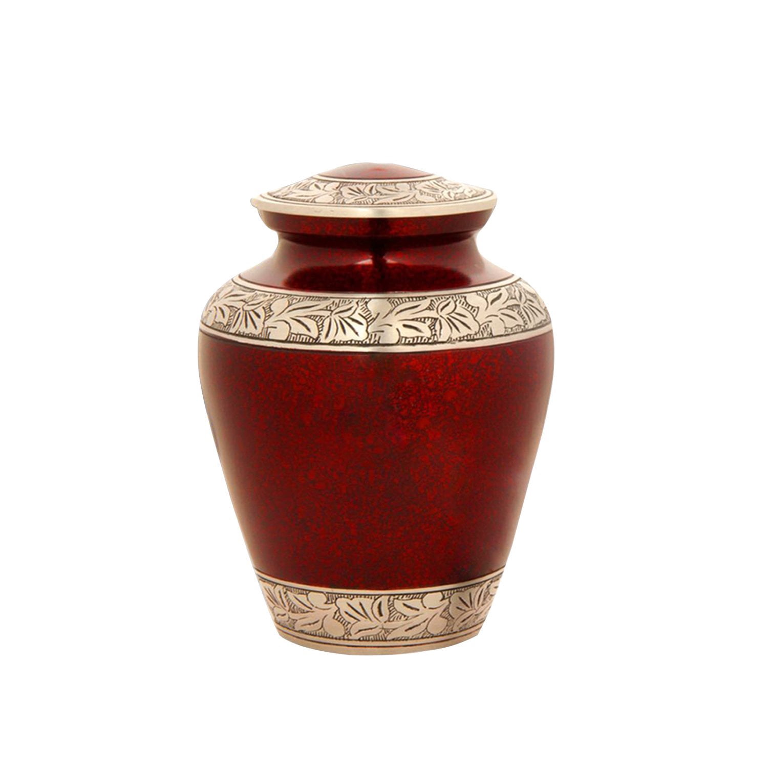 Elite Crimson Cloud and Silver Cremation Urn - Large Crimson Funeral Urn with Free Bag - Handcrafted Adult Crimson Urn for Human Ashes - New ~ Good Deal