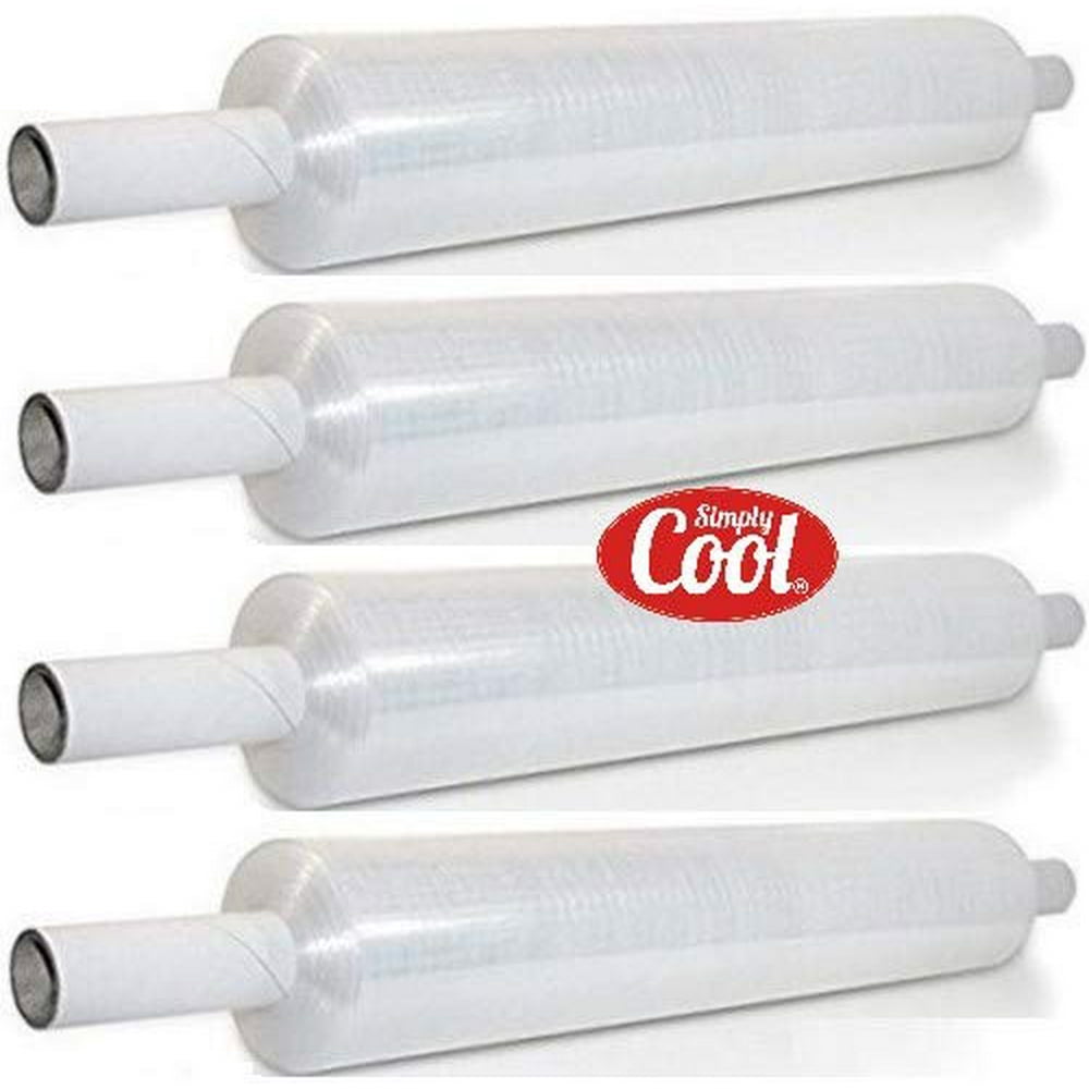 Stretch Wrap with Handle Industrial Strength 4 Pack 15" x 1000 Ft 80 Gauge Thick (20 Micron