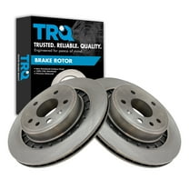 TRQ Rear Brake Rotors Set Solid Fits Select 1999-2009 Saab 9-5
