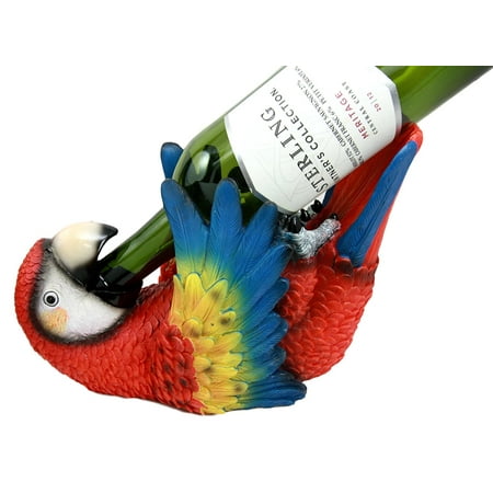 Parrot Wine - Collectibles Rio Rainforest Scarlet Macaw Parrot Wine Bottle Holder Caddy Figurine, This beautiful sculpture stands at 6.25
