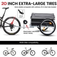 thumbnail image 5 of S-HOME Heavy Duty Aluminum Bike Cargo Trailer, 20" Wheels, 220 lbs Capacity Luggage Cart for Groceries and Cycling Travel，Black+Gery, 5 of 13