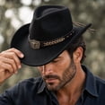 thumbnail image 5 of Clossjun Western Cowboy Hat for Men Women Classic Roll Up Fedora Caps with Buckle Belt Outdoor Activity Beanies Fashion Head Wear, 5 of 6