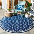 thumbnail image 2 of SAFAVIEH Courtyard Neville Geometric Trellis Indoor/Outdoor Area Rug, 6'7" x 9'6", Navy/Light Beige, 2 of 10