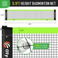 thumbnail image 5 of Professional Baminton Set, Portable Badminton Net Set for Backyard with Carring Bag, 4 Aluminum Badminton Rackets, 3 Shuttlecocks - Easy Set Up & Durable, 5 of 8