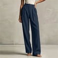 thumbnail image 4 of Womens Dress Pants Business Casual Work Pants Comfortable High Waist Stretchy Trousers Pull On office Slacks Navy M(M), 4 of 9