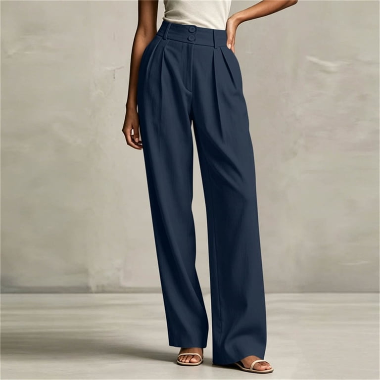 double pleated dress pants Double Pleated White Cotton and Linen Dress Pant