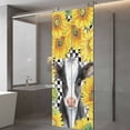 thumbnail image 3 of Cow Sunflowers Window Privacy Film, Farmhouse Country Animals Floral Black Plaid Static Cling UV Sun Blocking Tint Film Heat Control Windows Films for Bedroom Bathroom, Window Stickers 23.6"x59", 3 of 7