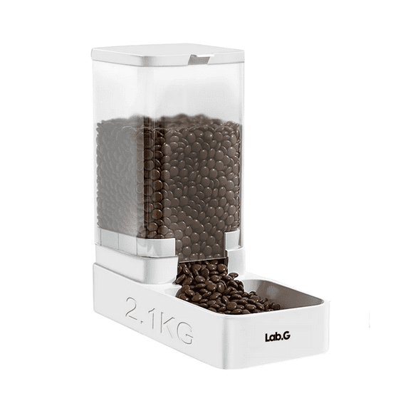 Alimentador Lab.G Automatico Perros Y Comederos Gatos 2.1kg Blanco