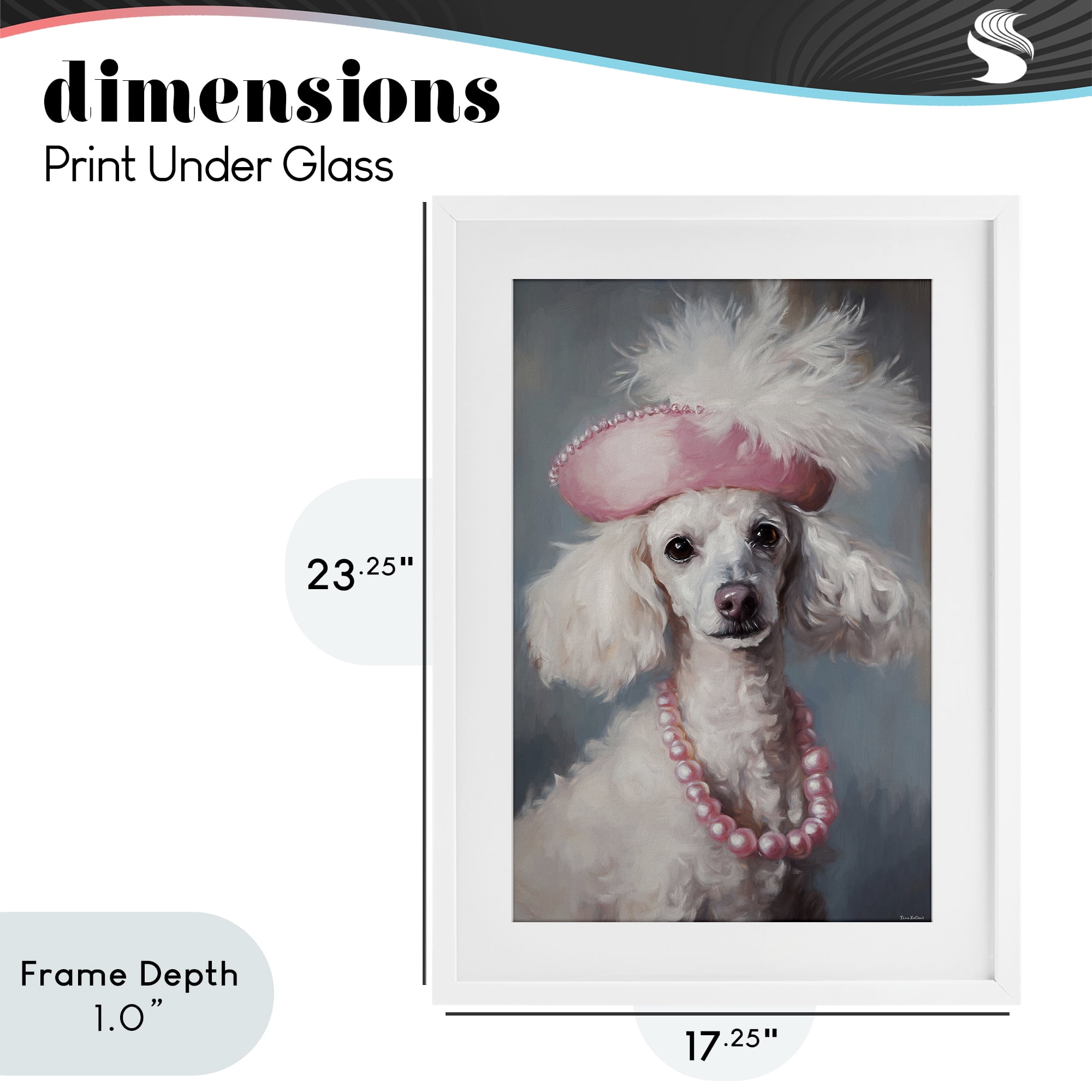 Stupell Industries Beautiful Collette Pup White Framed Print Under Glass, design by Tina LeCour