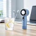 thumbnail image 5 of Portable Handheld Fan Rechargeable | Personal Cooling Fan for Travel and Daily Use | Blue Mini Handheld Fan, 5 of 9