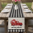 thumbnail image 4 of Valentine's Day Table Runner - 108 Inch Long Red Truck Loves Buffalo Plaid Romantic Beige Cotton and Linen Blended Dress Scarves Farmhouse Table Runner for Kitchen Dining, Coffee Table, 13" x 108", 4 of 8