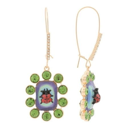 Betsey Johnson Ladybug Dangle Earrings